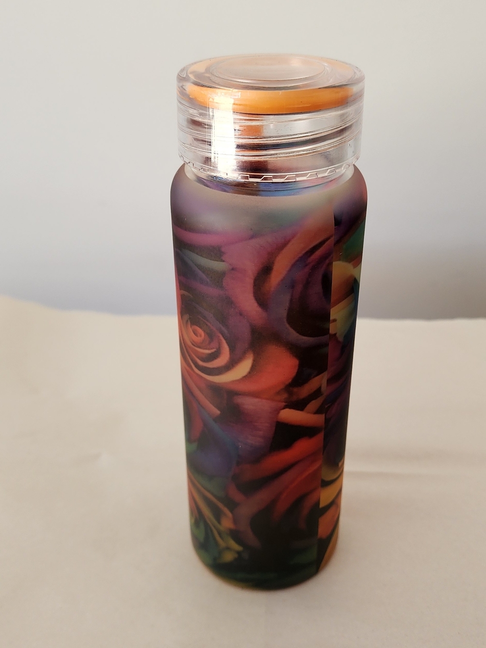 Decorative Floral Glass Bottle - Multi-Color